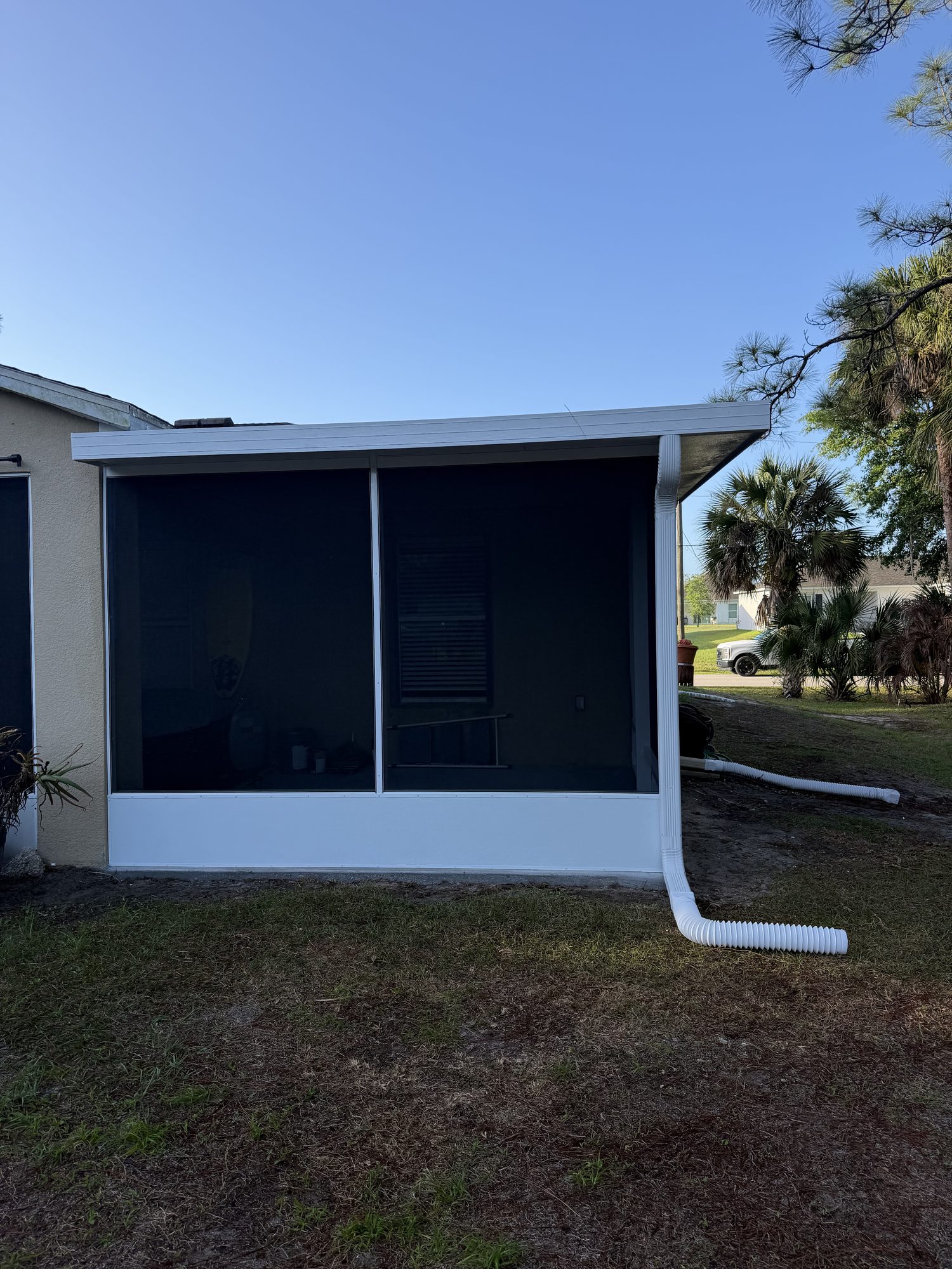 White-Frame Patio Screen